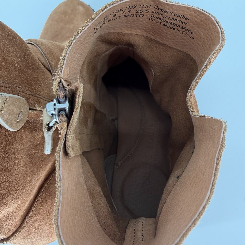 Gentle Souls by Kenneth Cole Boots Womens 10 Best Slit Ankle Booties Brown Suede - Picture 7 of 10